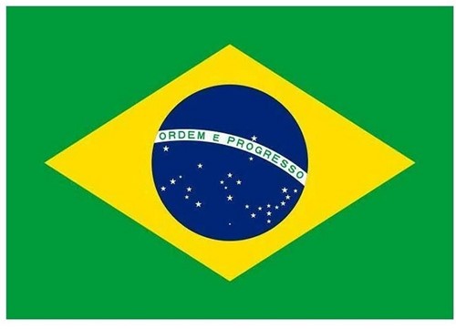 Vlag Brazilie + metalen ogen 90x150cm