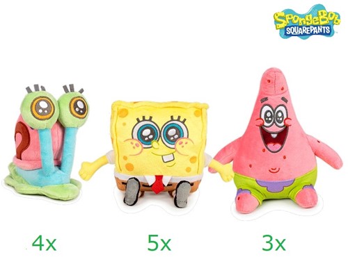 Spongebob Peluche 3 assortis 22cm (Super Soft)