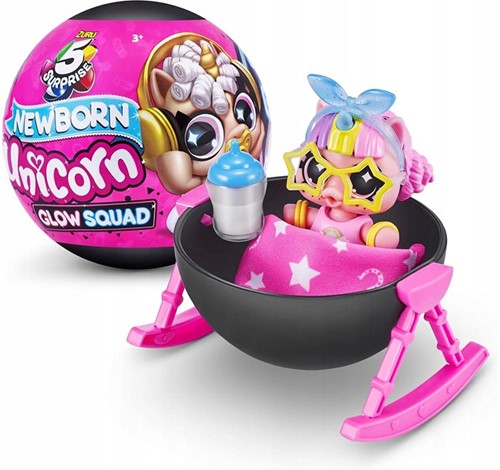 Zuru 5-Surprise Verrassingsbal 8cm Newborn Unicorn Glow Squad in display (24)-2