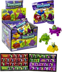 Blind bag Zomlings in the Town (1 Zomling + 1 Zom-Mobile) Series 4 in display 11x12cm