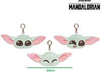 Disney Mandalorian Pluche Bagclip Head 3 assorti 8x26cm