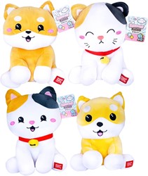 Kawaii Kuties Peluche Gatto/Cane 4 assortiti 24 cm