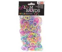 Loom Bands Set Scented (600 Bands, Hook Tool + S-Clips) 9,5x17cm
