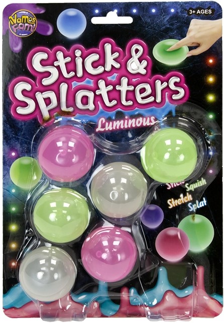 Magic Fidget Sticky Balls Glow In The Dark 6 Pack 16x23cm Magic Fidget Sticky Balls Glow In The Dark 6 Pack 16x23cm