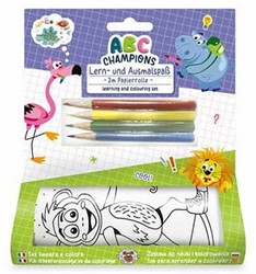 Trendhaus ABC Champions Set da disegno con 2 metri di rotolo di carta 14x16,5cm