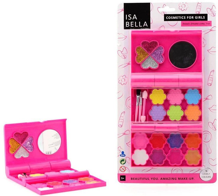 Ontmoedigd zijn begin aanplakbiljet Isabella make-up doos op kaart 17,5x32,5cm