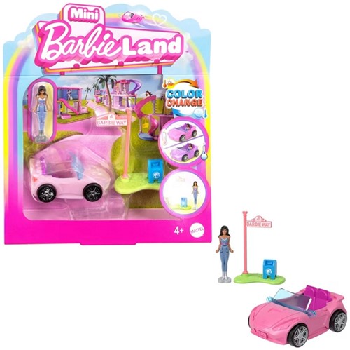 Mini Barbie Land Speelset Pop met voertuig Color Change 14x15cm assortie in display (6)-3