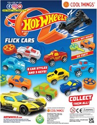 Capsule 50mm. Hot Wheels Flick Cars met afschiet sleutel