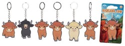 Highland Cow 2D Porte-clés 6 assortis 