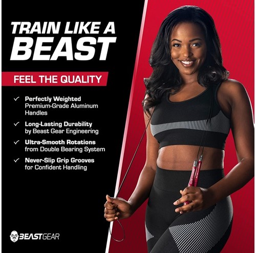 Beast Gear Professionelles Springseil in luxuriöser Tragetasche, 17 x 23 cm-3