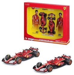 Bburago F1 Ferrari SF-24 2024 1:43 Leclerc & Sainz 2-Pack Giftset 22x28cm