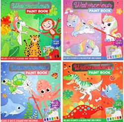 Watercolour Paint Book 4 assortis 20x20cm