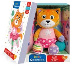 Clementoni Baby Plush Figure with Different Size and Knister-Ohren, Katy the Kitty 22x30cm