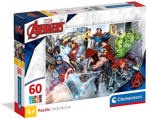 Clementoni Marvel Avenger Supercolor Puzzel 60 delig 15x20cm