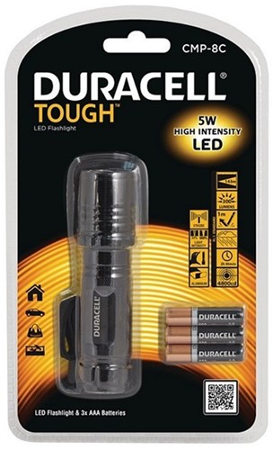 Duracell Tough LED Zaklamp 14x24cm (Incl. 3x AAA Batterijen)