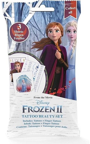 Disney Frozen II Tattoo Beauty Set Tattoos en Vingertatoeages, 3 vellen in Blindbag 9x16.5cm in display (24)-3