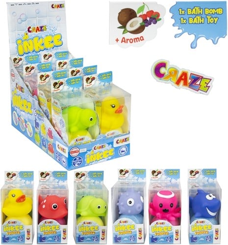 Craze INKEE Funnyz Badspeelgoed 5,5x12cm assorti in display (8)