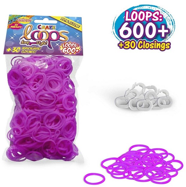 Craze Loops – 600 Elastici Per Braccialetti Fai Da Te In Silicone, Colori Assortiti, Con Accessori, Per Bambine E Bambini - copertina