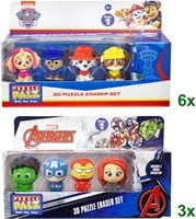 Paw Patrol / Marvel Puzzle Palz 3D Puzzel Gum 5-Pack 2 assorti 14,5x23,5cm