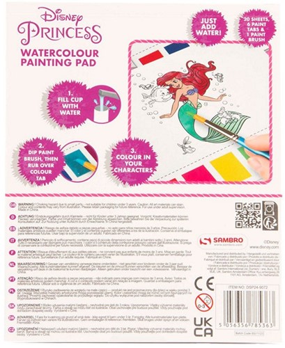 Disney Princess Watercolour Painting Pad 16,5x20cm-2