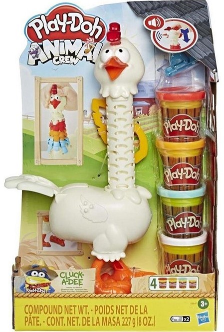 Play-Doh Animal Crew Cluck A-Dee with sound clay set (4x 85 grams) 