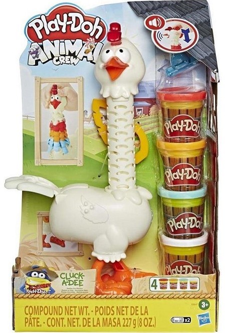 Play-Doh Animal Crew Cluck A-Dee with sound clay set (4x 85 grams) Play-Doh Animal Crew Cluck A-Dee with sound clay set (4x 85 grams)
