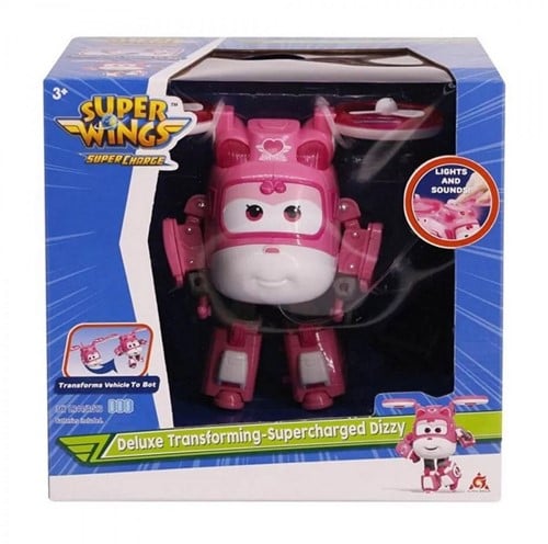 Super Wings Deluxe Transforming-Supercharged Dizzy met licht en geluid 22x21cm
