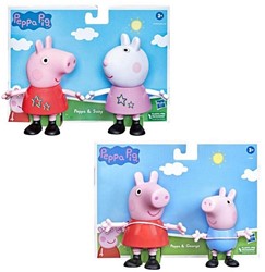 Peppa Pig Peppa & Suzy + Peppa & George 13cm assorti 2-Pack 17x23cm