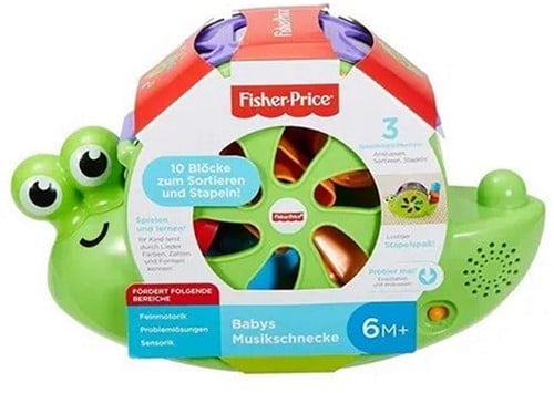 Fisher-Price Interactive Toy Baby Music Snail with Sound 19x30cm (Language: German)