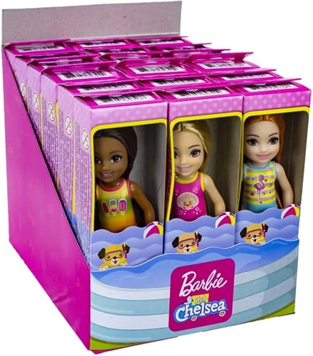 Barbie Chelsea Club Doll with swimwear assorted in display 4,5x16cm
