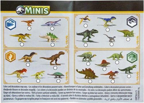 Jurassic World Minis Figure boîte aveugle avec 1 spécial ou lot de 2 dinosaures 6x12cm assortis en présentoir-3