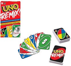 UNO Remix Juego de cartas 9,5x18,5cm (Idioma: DE + IT + FR)
