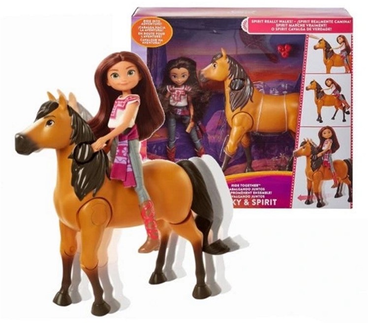 Zenuwinzinking Categorie Knooppunt DreamWorks Spirit Speelset Pop + Paard Lucky & Spirit 31x35,5cm