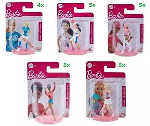 Mattel Barbie Mini-figuren Sport 5 assorti 8x11,5cm
