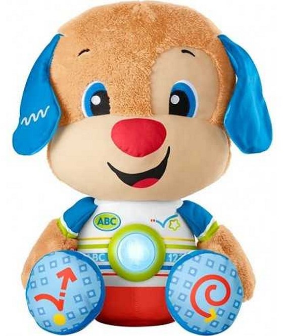 Trein driehoek detectie Fisher-Price Pluche hond met licht en geluid 40cm "Lernspass Riesen Hundchen" (Taal Duits) Trein driehoek detectie Fisher-Price Pluche hond met licht en geluid 40cm "Lernspass Riesen Hundchen" (Taal Duits)