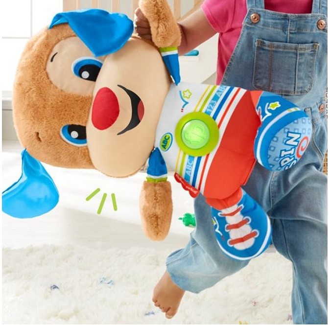 Trein driehoek detectie Fisher-Price Pluche hond met licht en geluid 40cm "Lernspass Riesen Hundchen" (Taal Duits) Trein driehoek detectie Fisher-Price Pluche hond met licht en geluid 40cm "Lernspass Riesen Hundchen" (Taal Duits)