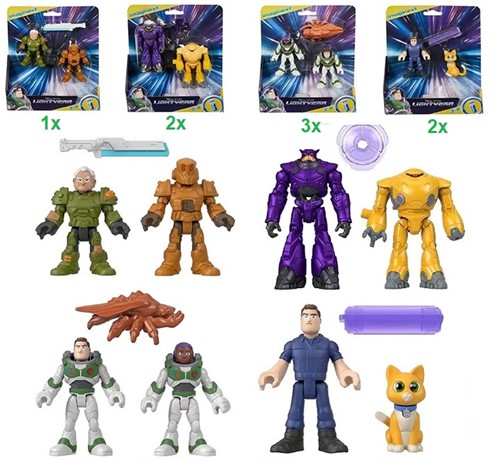 Disney Lightyear Imaginext Speelfiguur 2-Pack 4 assorti 16x19cm