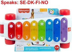 Fisher-Price Elektronisches Spiel Musikinstrument mit Licht und Sound zum Ziehen, Riesen-Xylophon 26,5x49cm (Sprache: SE, DK, FI, NO, UK))