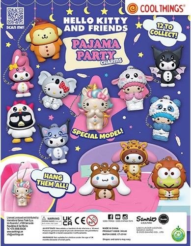 Kapsel 65mm. Hello Kitty Pajama Party Charms
