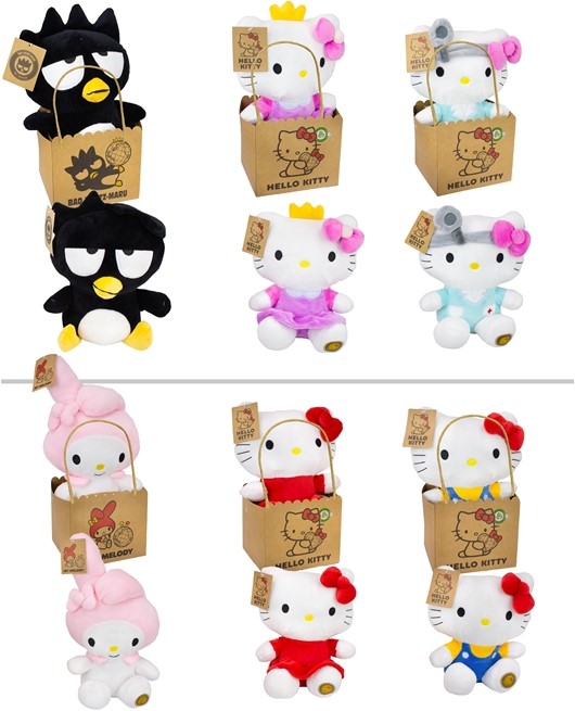 Hello Kitty Plush in paper giftbag 6 assorted 27cm