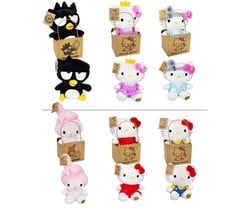 Hello Kitty Pluche in papieren giftbag 6 assorti 27cm