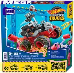 Mattel Hot Wheels Mega Monster Trucks Smash und Crash Bone Shaker 151 pcs 23x23cm