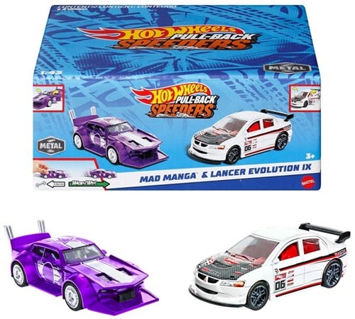 Hot Wheels Pull-Back Speeders 2-Pack 1:43 Die-Cast surtidos 11x13,5cm-3
