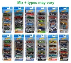 Hot Wheels Die-cast véhicules 5-Pack assortis 11x27cm