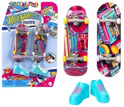 Hot Wheels Skate Vinger Skateboard Retro + Schoenen 2-Pack assorti 14x21,5cm