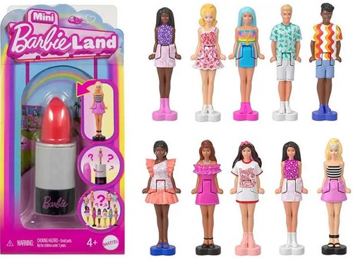 Mini Barbie Land Mini Bambola 4cm + Rossetta 7,5x15cm