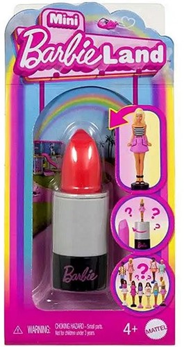 Mini Barbie Land Mini Doll 4cm + Lipstick 7.5x15cm-2