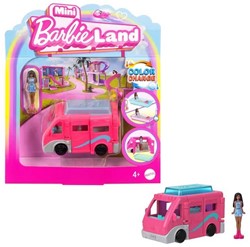 Mini Barbie Land Playset Bambola con veicolo Cambia Colore 14x15cm