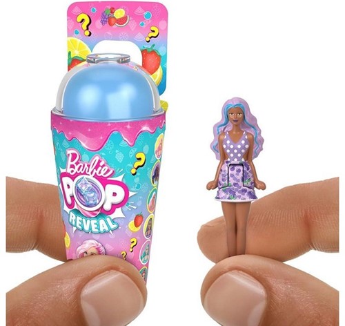 Mini Barbie Land Mini Muñeca 4cm + Vaso 7,5x15cm