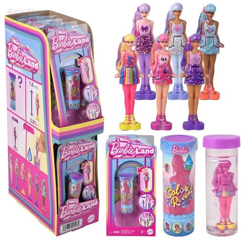 Mini Barbie Land Mini Bambola 4cm Color Reveal Doll 7,5x15cm assortiti in esposizione (10)